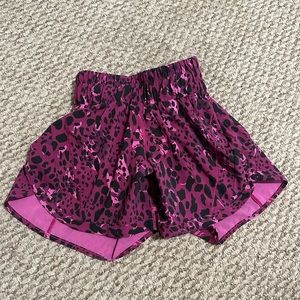 purple cheetah Lululemon shorts